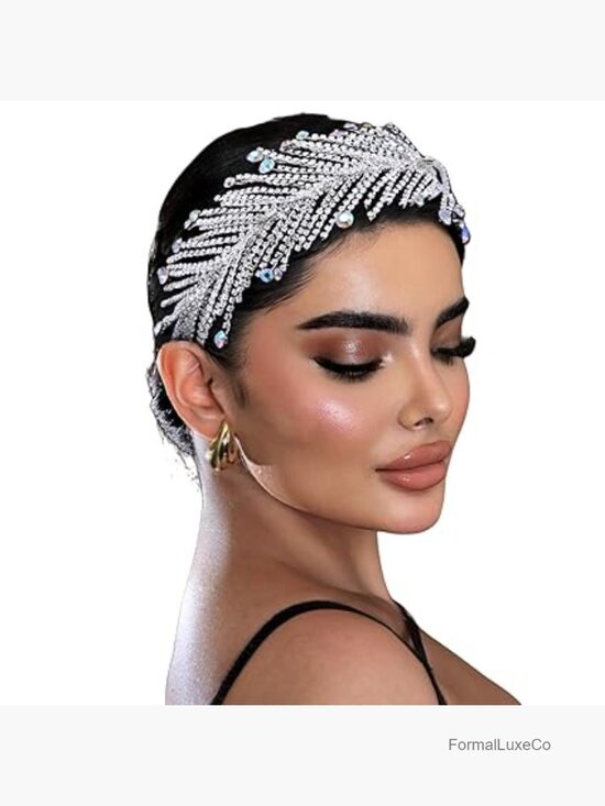 Rhinestone Bridal Hair Band - Crystal Chain Headpiece for Wedding